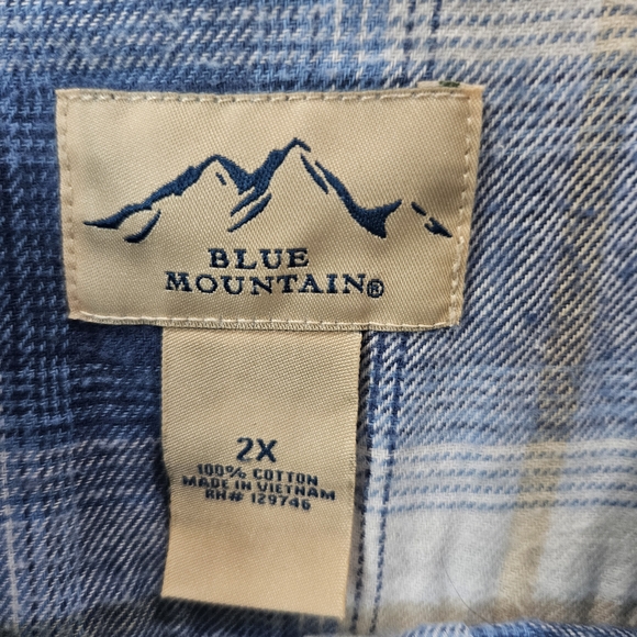 Blue and White Plaid Button Down Shirt - Picture 3 of 3